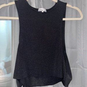 Danielle Bernstein | Weworewhat Cropped Black Tank Top, Size S
